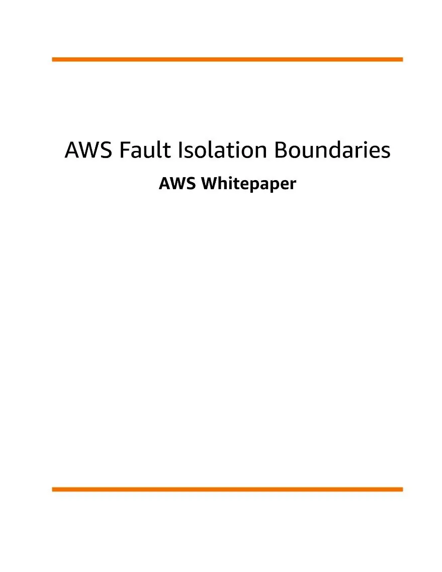 Image 1 of 1 for “Review of AWS Fault Isolation Boundaries”