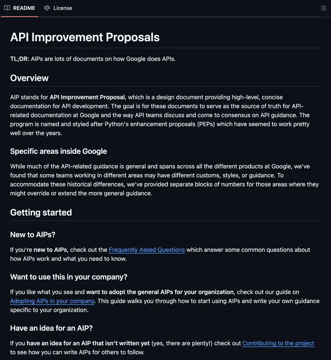 Изображение 1 из 1 к публикации «API Improvement Proposals (Рубрика Architecture)»