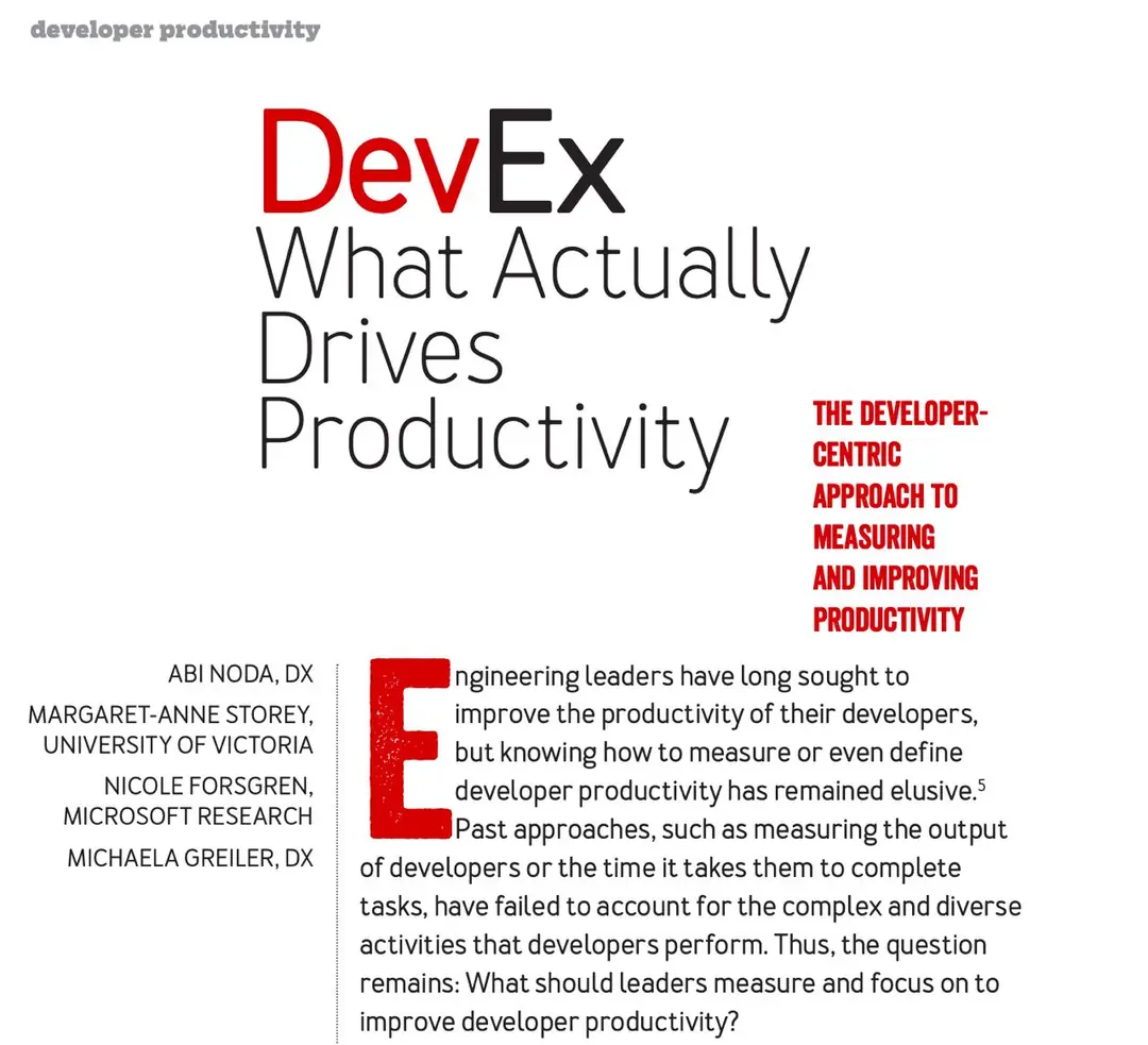 Image 2 of 3 for “Review: DevEx: What Actually Drives Productivity”