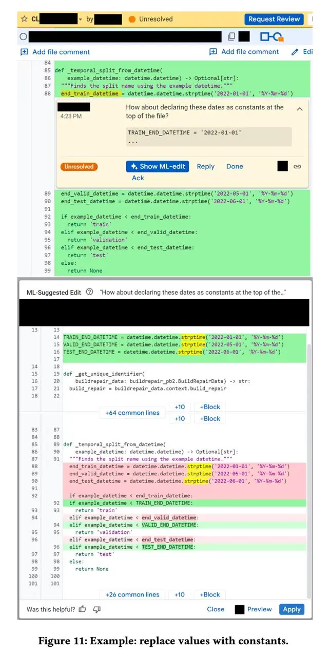 Image 9 of 10 for “[3/3] Resolving Code Review Comments with Machine Learning (AI column)”