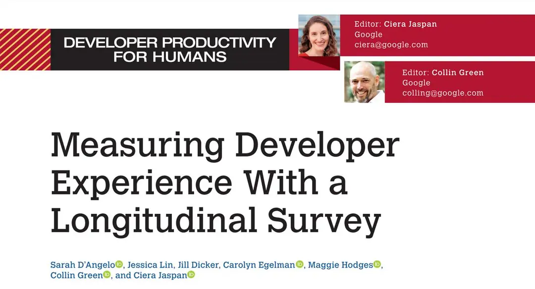 Изображение 1 из 3 к публикации «[1/2] Measuring Developer Experience With a Longitudinal Survey (Рубрика DevEx)»