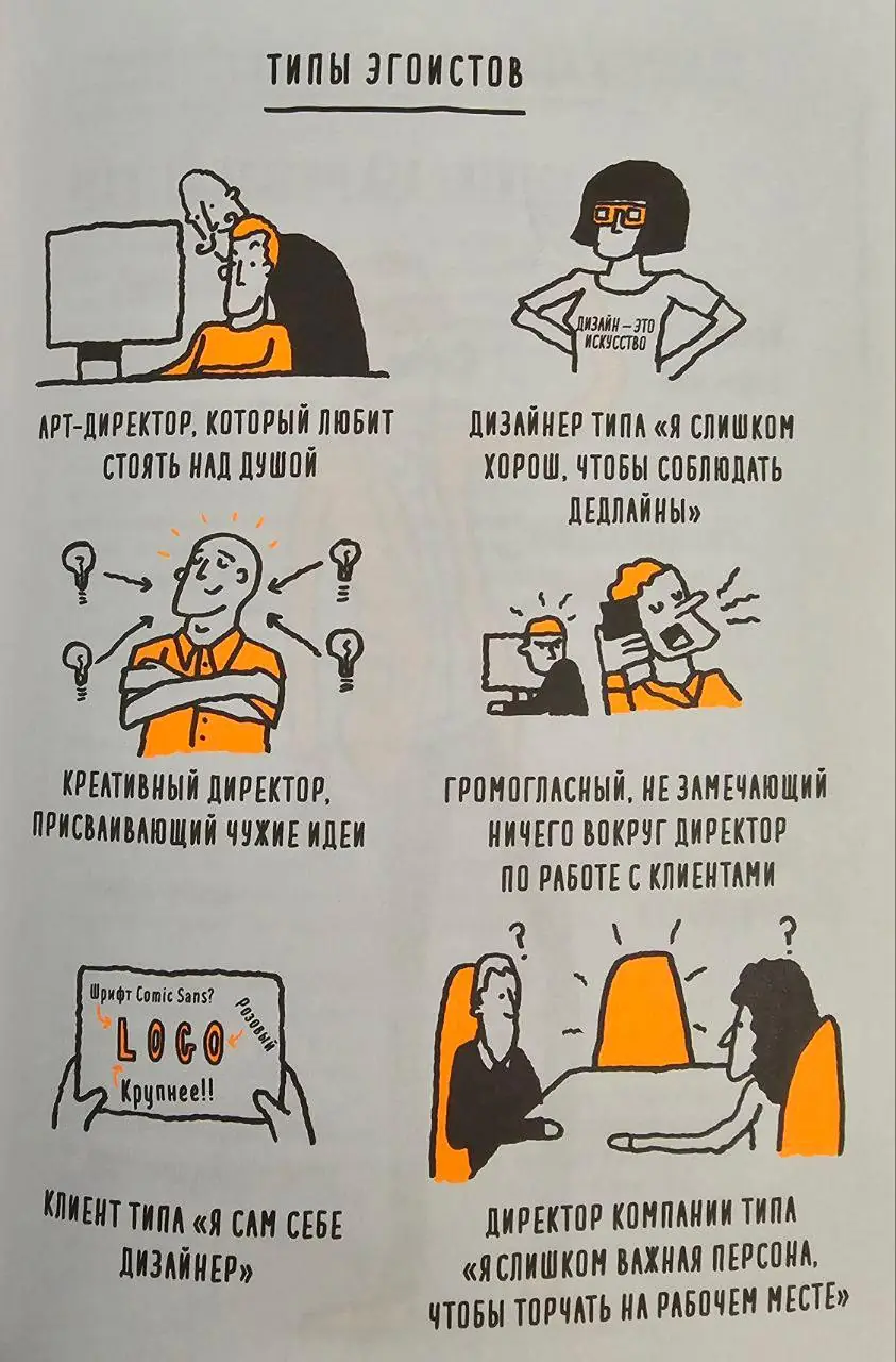Изображение 8 из 10 к публикации «А вот и обложки книг "How to Do Great Work Without Being an Asshole" и "Как управлять хаосом и креативными эгоистами", а также часть интересных иллюстраций, которые показывают стиль автора и его…»